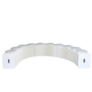 Banc pliable en papier blanc 420x32x42 cm
