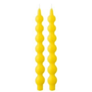 Caixa com 2 velas de 5 horas, em forma de cabaça amarela, 7,5 x 4 x 30 cm