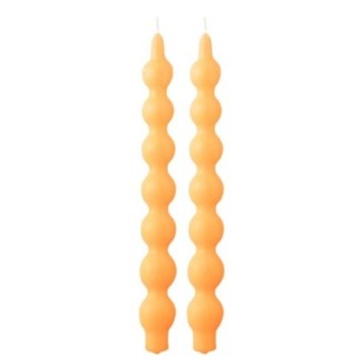 Boite de 2 bougies 5H calebasse orange 7.5x4x30 cm