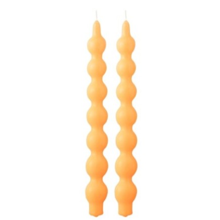 Caixa com 2 velas de 5 horas, em forma de cabaça laranja, 7,5 x 4 x 30 cm