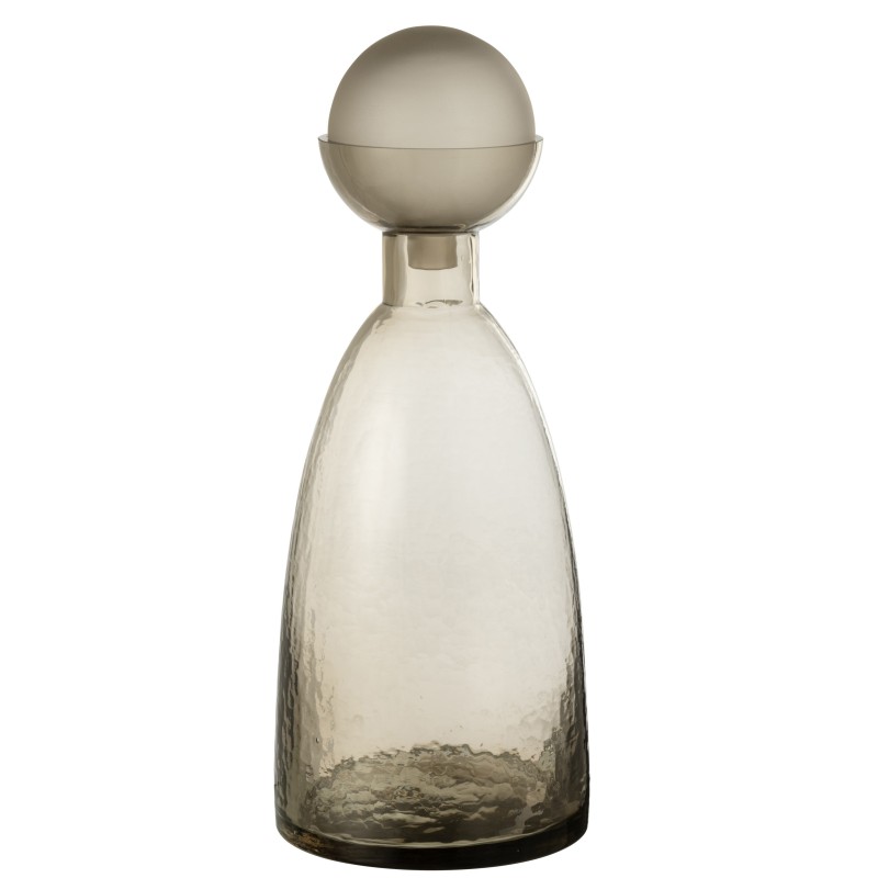 Bouteille déco avec bouchon en verre gris 16x16x43 cm Bouteille déco avec bouchon en verre gris 16x16x43 cm