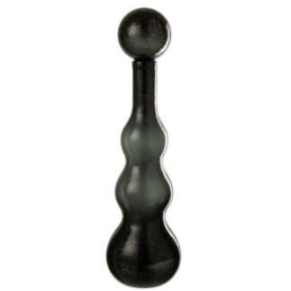 Botella decorativa con tapón de cristal negro, 14,5 x 14,5 x 52 cm