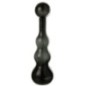 Bouteille déco avec bouchon en verre noir 14.5x14.5x52 cm