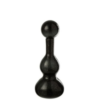 Bouteille déco avec bouchon en verre noir 16x16x42 cm