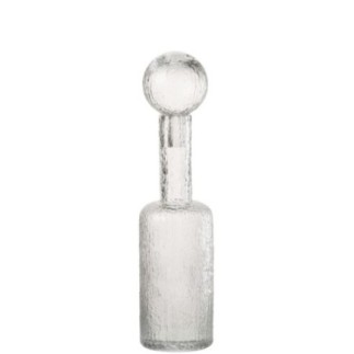 Garrafa decorativa com rolha de vidro transparente 12,5 x 12,5 x 49,5 cm