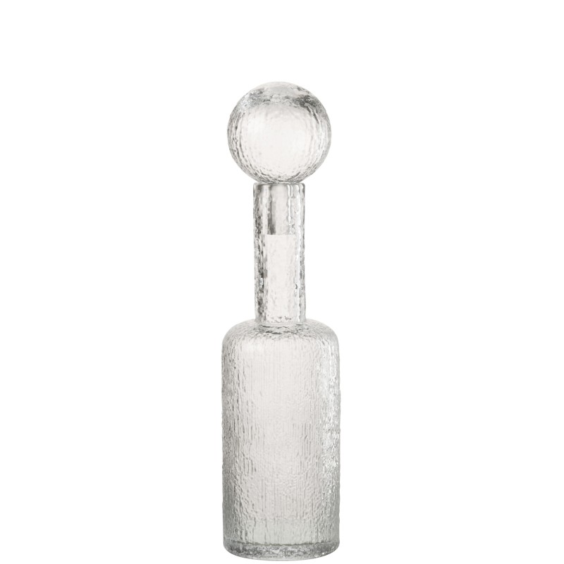 Botella decorativa con tapón de cristal transparente, 12,5 x 12,5 x 49,5 cm Botella decorativa con tapón de cristal transparente, 12,5 x 12,5 x 49,5 cm