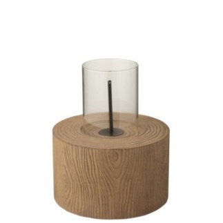 Braséro tunk rond en ciment beige 41x42x51 cm
