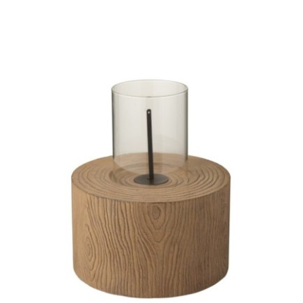 Braséro tunk rond en ciment beige 41x42x51 cm