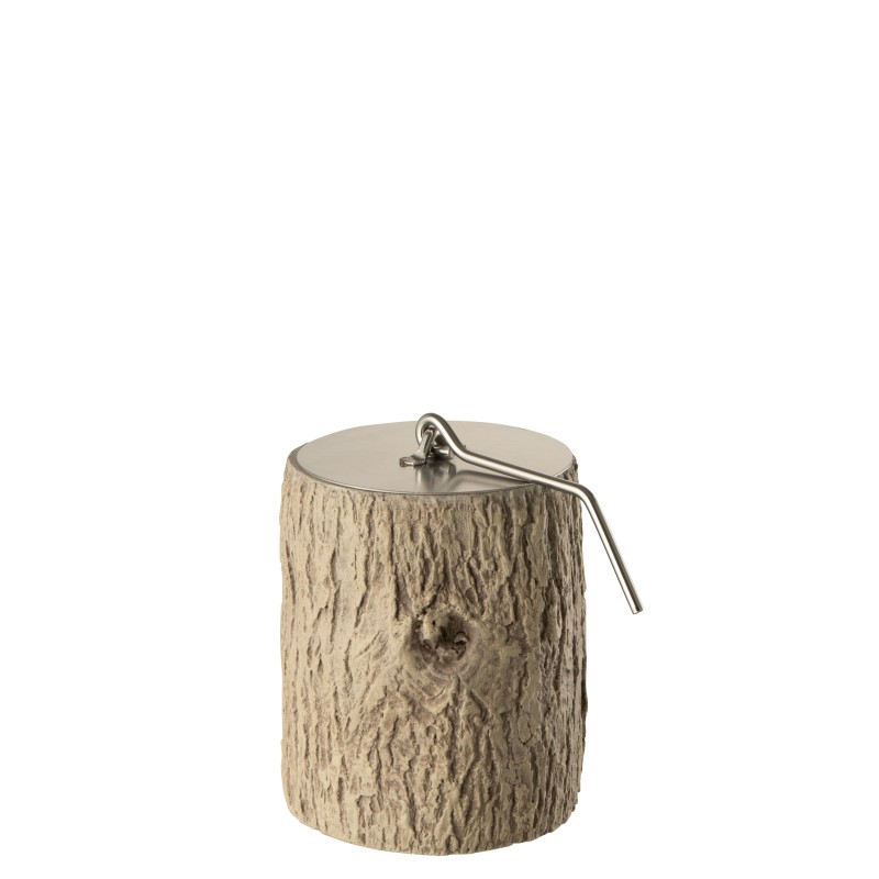 Braséro tunk rond en ciment marron 10x10x12 cm Braséro tunk rond en ciment marron 10x10x12 cm
