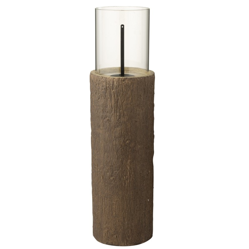 Braseiro redondo Tunk em cimento castanho, 23 x 23 x 88 cm Braseiro redondo Tunk em cimento castanho, 23 x 23 x 88 cm