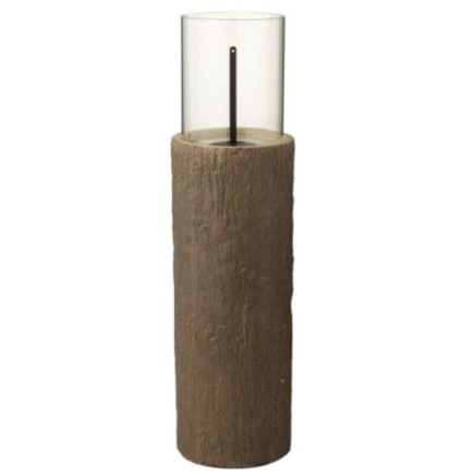 Braciere rotondo Tunk in cemento marrone 23x23x88 cm