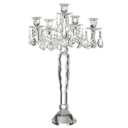 Chandelier 5 branches en cristal transparent 42.5x42.5x65.5 cm