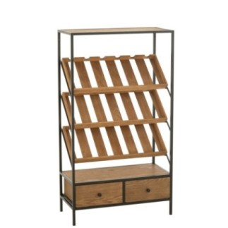 Botellero de madera beige, 70 x 33 x 125 cm