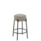 Sgabello da bar in tessuto grigio con base in metallo nero 41x41x67 cm Sgabello da bar in tessuto grigio con base in metallo nero 41x41x67 cm