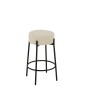 Sgabello da bar in tessuto bianco con base in metallo nero 41x41x67 cm Sgabello da bar in tessuto bianco con base in metallo nero 41x41x67 cm