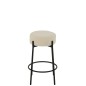 Tabouret de bar tissu blanc pied métal noir 41x41x67 cm Tabouret de bar tissu blanc pied métal noir 41x41x67 cm