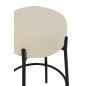 Tabouret de bar tissu blanc pied métal noir 41x41x67 cm Tabouret de bar tissu blanc pied métal noir 41x41x67 cm