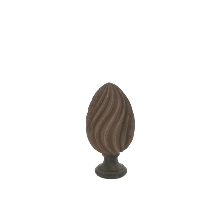 Sculpture ananas abstrait en polyrésine marron 20x20x39.5 cm