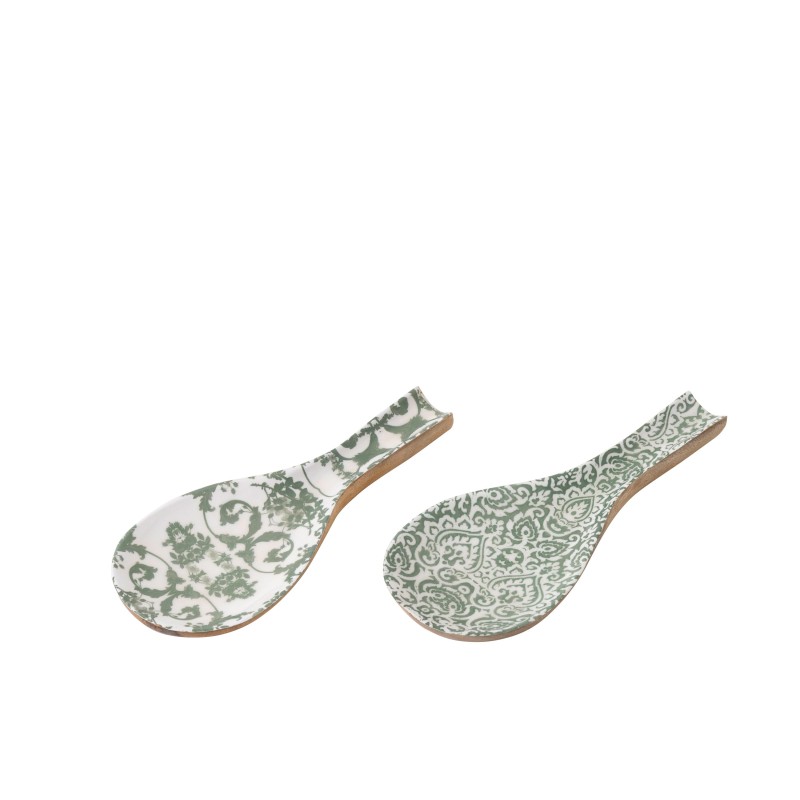 Suporte para colheres em madeira de mangueiro branco e verde, 25 x 11,5 x 1,5 cm Suporte para colheres em madeira de mangueiro branco e verde, 25 x 11,5 x 1,5 cm