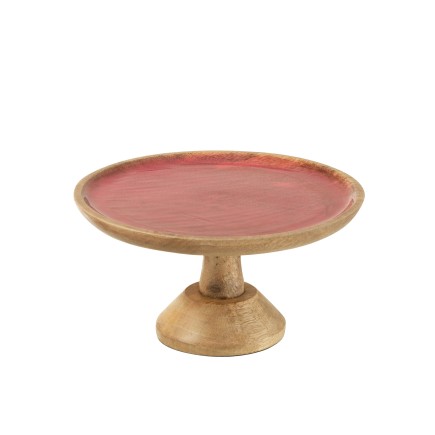Bandeja para tartas de madera de palo rosa, 25 x 25 x 15 cm