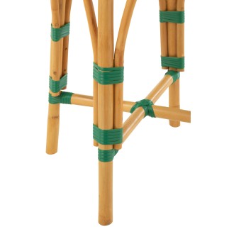Tabouret de bar en rotin beige et vert 38x38x65 cm