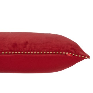 Almofada retangular em tecido vermelho 30x45x3,5 cm