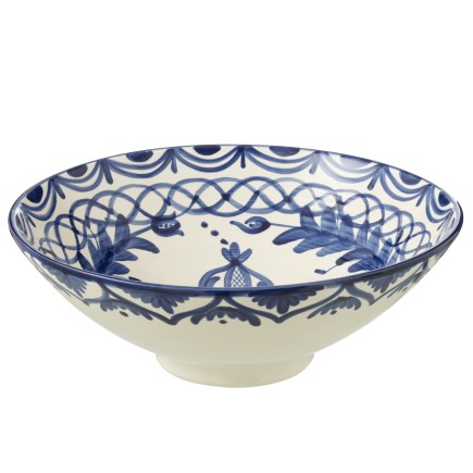 Grande insalatiera in ceramica blu scuro 40x40x15 cm