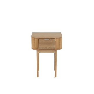 Comodino rotondo in legno beige 53x40x67 cm