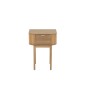 Table de nuit arrondie en bois beige 53x40x67 cm Table de nuit arrondie en bois beige 53x40x67 cm