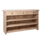 Bar 3 tiroirs et étagères en bois naturel 180.5x55x104.5 cm Bar 3 tiroirs et étagères en bois naturel 180.5x55x104.5 cm