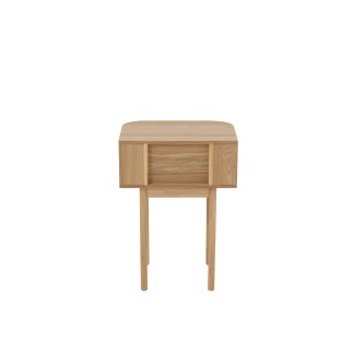 Comodino rotondo in legno beige 53x40x67 cm