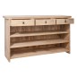 Bar 3 tiroirs et étagères en bois naturel 180.5x55x104.5 cm Bar 3 tiroirs et étagères en bois naturel 180.5x55x104.5 cm