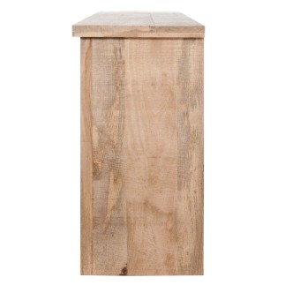 Bar 3 tiroirs et étagères en bois naturel 180.5x55x104.5 cm