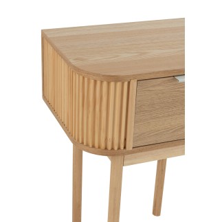 Comodino rotondo in legno beige 53x40x67 cm