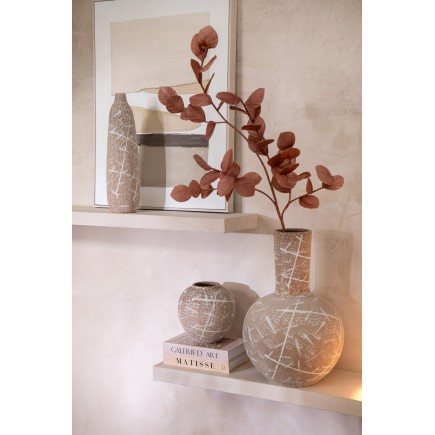 Vase en céramique beige 21x21x21 cm