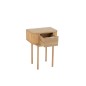 Table de nuit arrondie en bois beige 53x40x67 cm Table de nuit arrondie en bois beige 53x40x67 cm