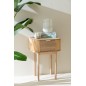 Table de nuit arrondie en bois beige 53x40x67 cm Table de nuit arrondie en bois beige 53x40x67 cm