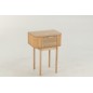 Comodino rotondo in legno beige 53x40x67 cm Comodino rotondo in legno beige 53x40x67 cm