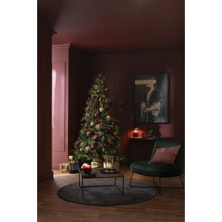 Árbol de Navidad de plástico verde con LED 150x150x225 cm