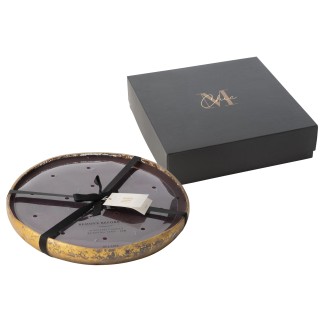 Vela perfumada 35h en vidrio dorado 37x37x5 cm