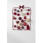 Boite de 6boules de Noël en verre Bordeaux 8x8x8 cm