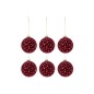 Boite de 6boules de Noël en verre Bordeaux 8x8x8 cm