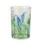 Photophore motif perroquet en verre bleu 12x12x18 cm Photophore motif perroquet en verre bleu 12x12x18 cm