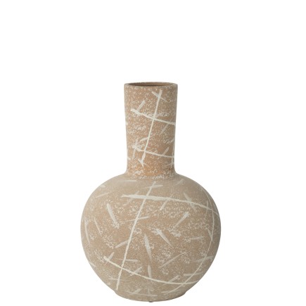 Vaso de cerâmica bege 34x34x52 cm