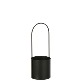 Cache-pot en métal noir 13x13x36 cm