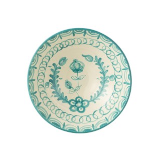 Grande insalatiera in ceramica blu chiaro 40x40x15 cm
