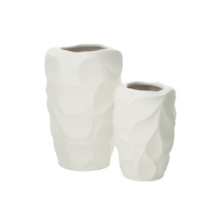Vase en céramique blanc 27.5x27.5x43 cm