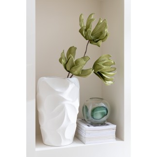 Vase en céramique blanc 27.5x27.5x43 cm