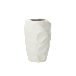 Vase en céramique blanc 27.5x27.5x43 cm