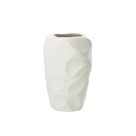 Vase en céramique blanc 27.5x27.5x43 cm